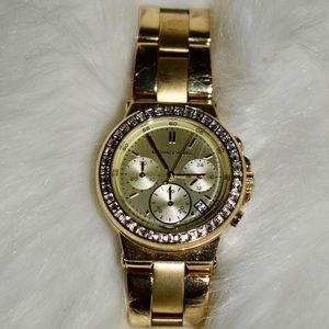 Authentic Gold Tone Michael Kors Watch w/ Crystals